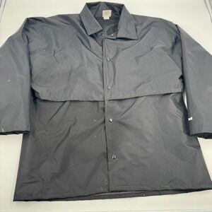 Watershed Stormcreek II Rain Jacket Mens Large Black Made in USA Snap Front